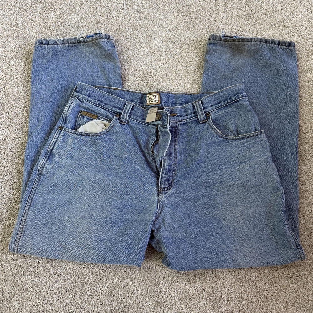 C.E. Schmidt Workwear Jeans Mens 36x30 Medium Wash Blue Denim Relaxed Straight